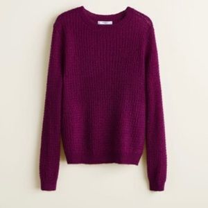 Mango MNG Mohair Burgundy Wine Sweater XS